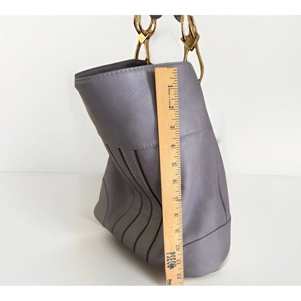 B.LUSH Vegan Leather‎ Large 2 Compartment Purse Bag Dusty Soft Purple